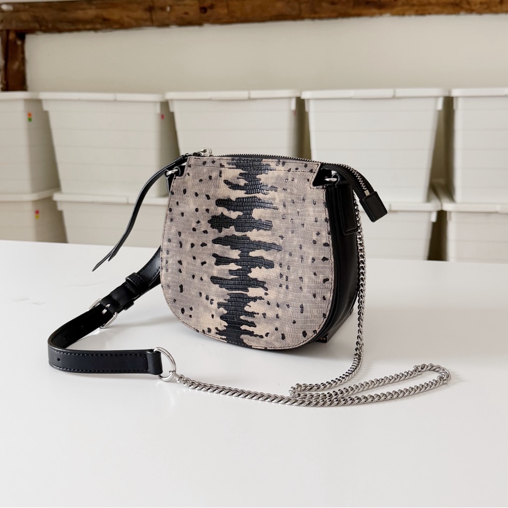 Allsaints Ely Mini Embossed Leather Crossbody Bag